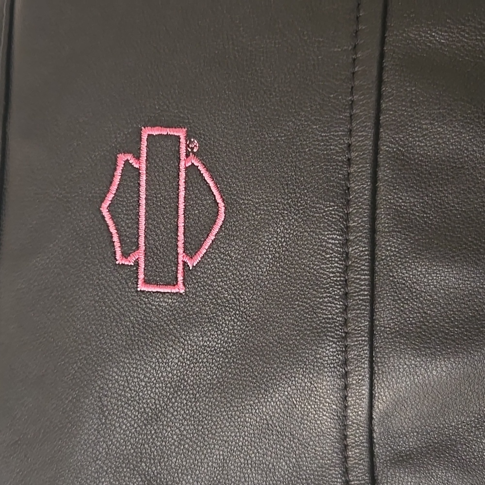 Harley-Davidson Women's Black Leather Jacket with Pink Lining - Picture 5 of 6